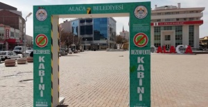 Dezenfektan tüneline yoğun ilgi