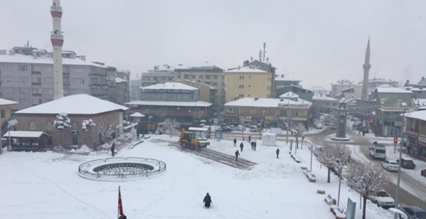 Alaca'da yılın ilk karı düştü