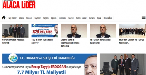 Alaca Lider, web sitesine kavuştu