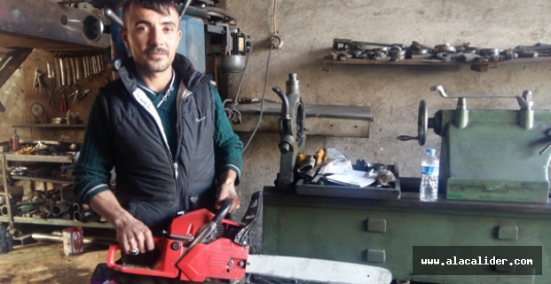 Motorlu testereyle damat tıraşı
