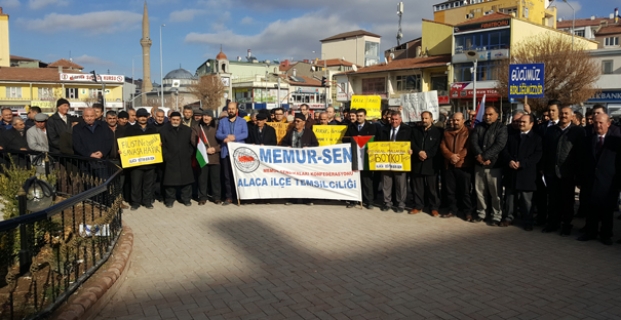 Alaca'da ABD ve İsrail protestosu