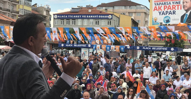 Alaca'dan, Erdoğan’a tam destek