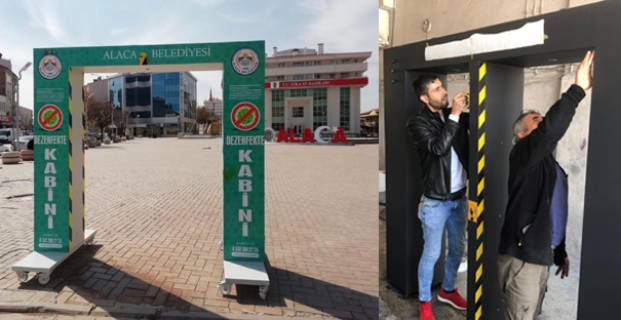Dezenfektan tüneline yoğun ilgi