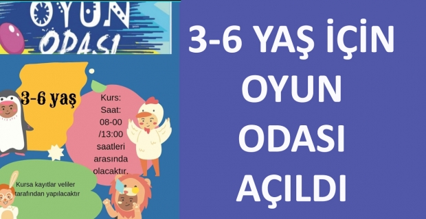 Kursiyer çocuklarına oyun odası