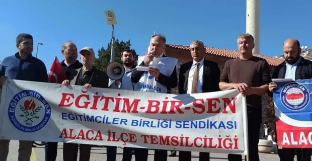 Alaca’daki öğretmenler iş bıraktı