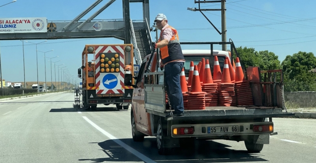 Çevre yolunun çizgileri yenilendi
