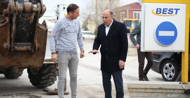 Başkan Arslan, Çorum Caddesi’ndeki çalışmaları inceledi
