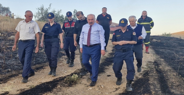 Çorum Valisi Çalgan, Alaca’da çıkan yangın bölgesini inceledi