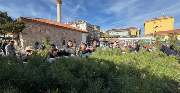 Alaca’nın geleceği toprağa emanet: Vatandaşlara fidan dağıtıldı