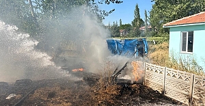 Alaca’da çiftlik yakınında korkutan yangın