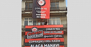 Alaca’dan Süper Lig yolundaki Çorum FK’ya anlamlı destek: Pankartla ses verdiler