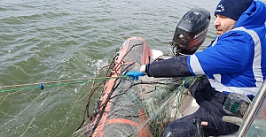 Koçhisar Barajı’nda 800 metrelik ağ ele geçirildi