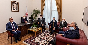 Bakan Bilgin'i ziyarete Başkan Şaltu da katıldı