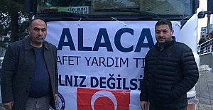 Alaca Esnaf Odası’nın yardım tırı yola çıktı