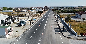 Çorum yolunun yol çizgileri de tamam